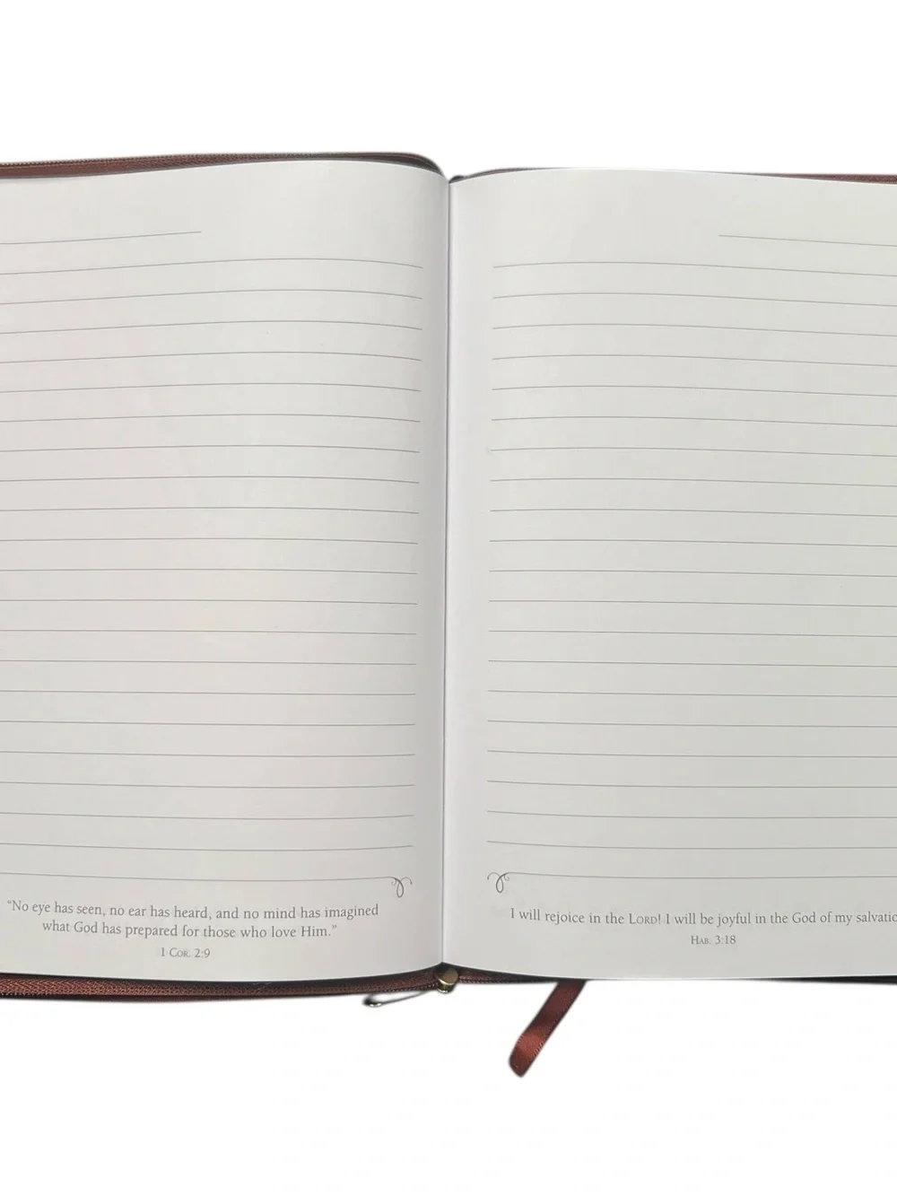 Amazing Grace Zippered Journal - Brown Faux Leather